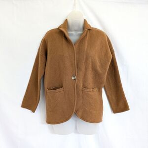 Madewell 100% Merino Wool Saville Heather Pecan Jacket XXS Cardigan READ